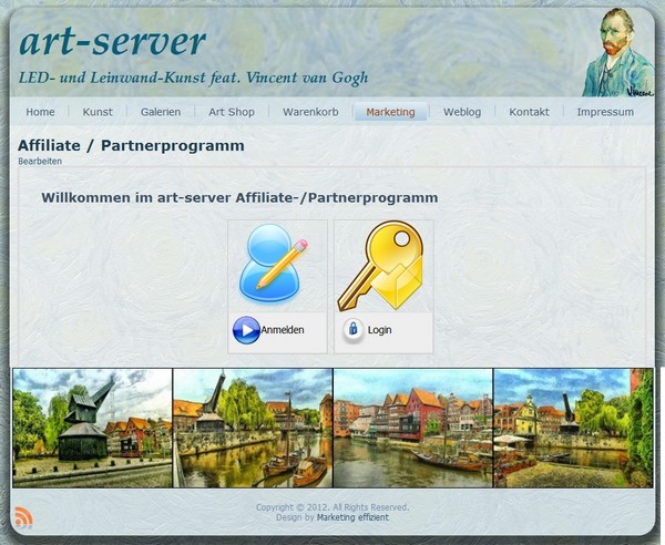 Art-server featuring Vincent van Gogh startet Affiliate-Programm