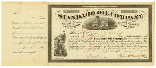 HWPH AG versteigert Standard Oil Aktie mit dreifacher Rockefeller-Signatur