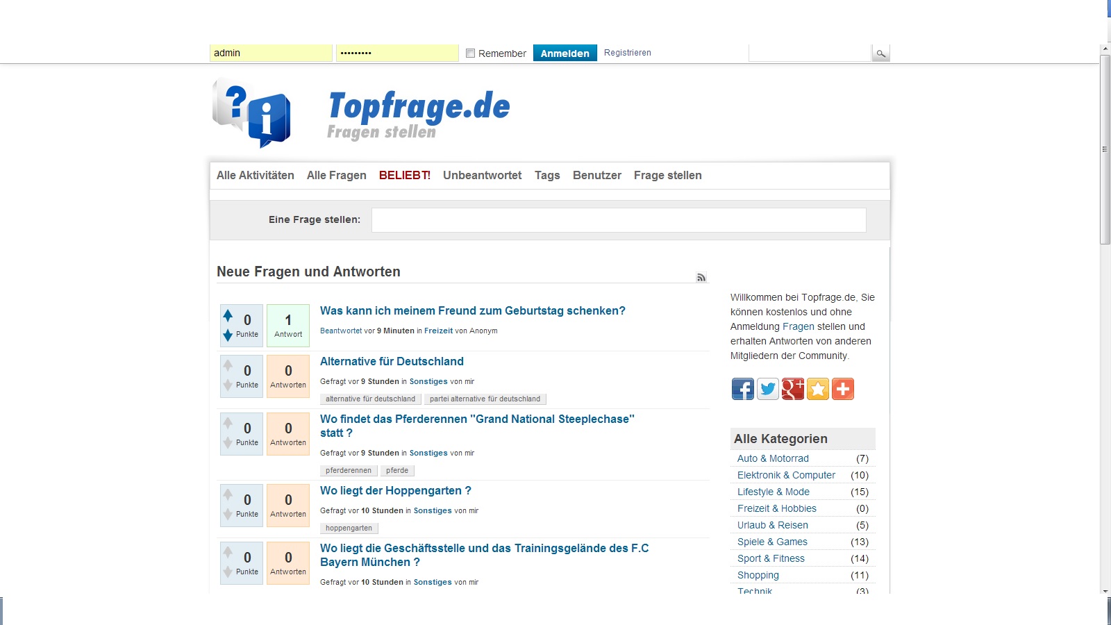 Fragen und Antworten - Topfrage.de