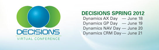 Besuchen Sie uns auf der „Decisions Spring 2012“ der ersten virtuellen Konferenz zum Thema  Microsoft Dynamics AX
