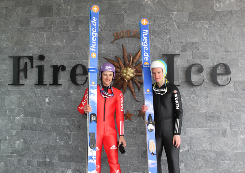 Skispringer testen neuestes Skimaterial in der JEVER SKIHALLE Neuss