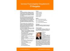 Seminar Praxisratgeber Vergaberecht - IT-Vergabe