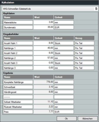 Octoflex ERP: Mit Richtwerttabellen schnell und wirtschaftlich kalkulieren