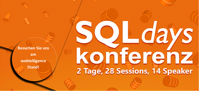 webtelligence zeigt DBPLUS-Portfolio auf der SQLdays-Konferenz am 10. und 11. Oktober 2017 in Erding
