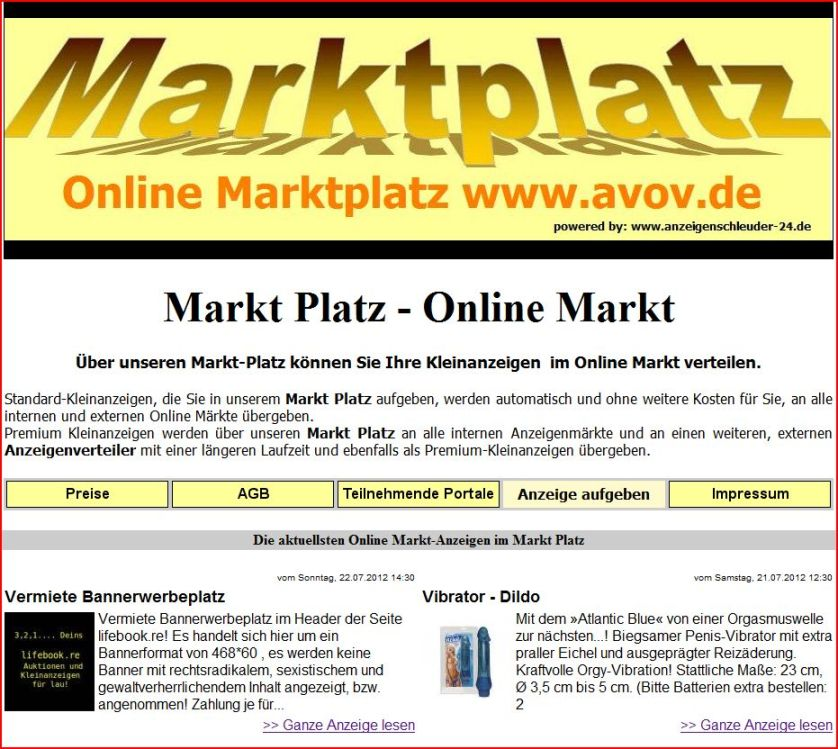 Online Marktplatz
